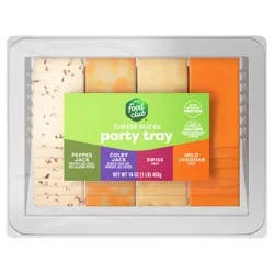Food Club Party Tray Cheese Slices 16 oz
