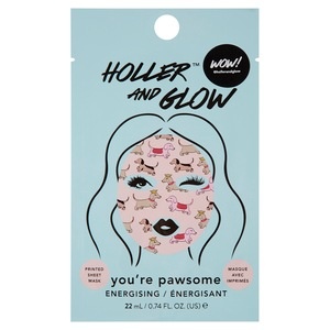 slide 1 of 1, Holler And Glow You'Re Pawsome Energising Sheet Mask, 0.74 oz