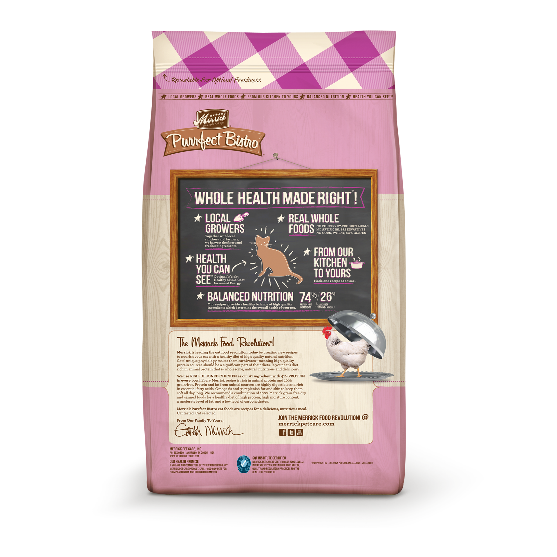 slide 3 of 4, Merrick Purrfect Bistro Premium Grain Free Natural Dry Cat Food For Young Cats, Healthy Kitten Food Recipe, 7 lb