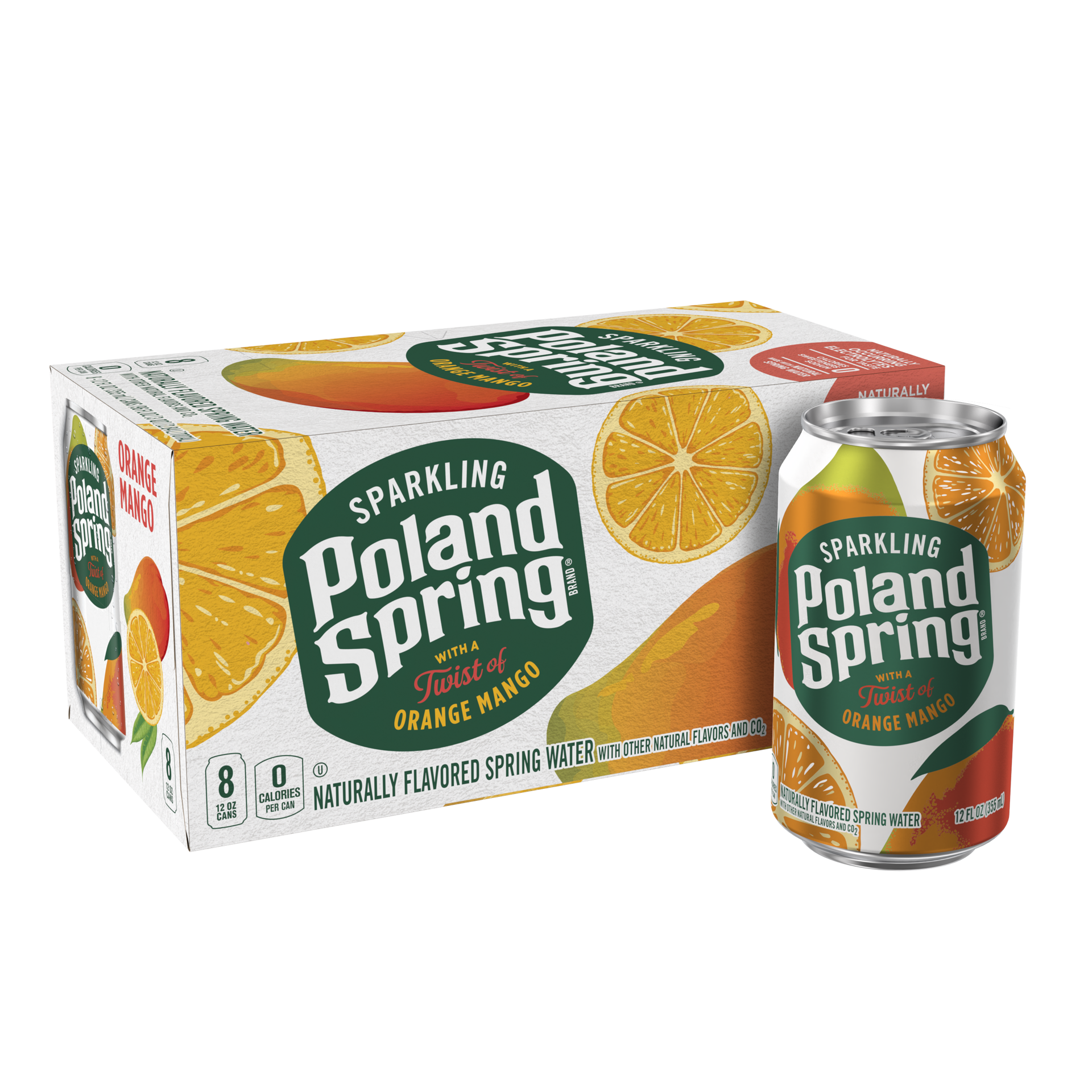 slide 4 of 5, Poland Spring Sparkling Water, Orange Mango- 12 oz, 12 oz