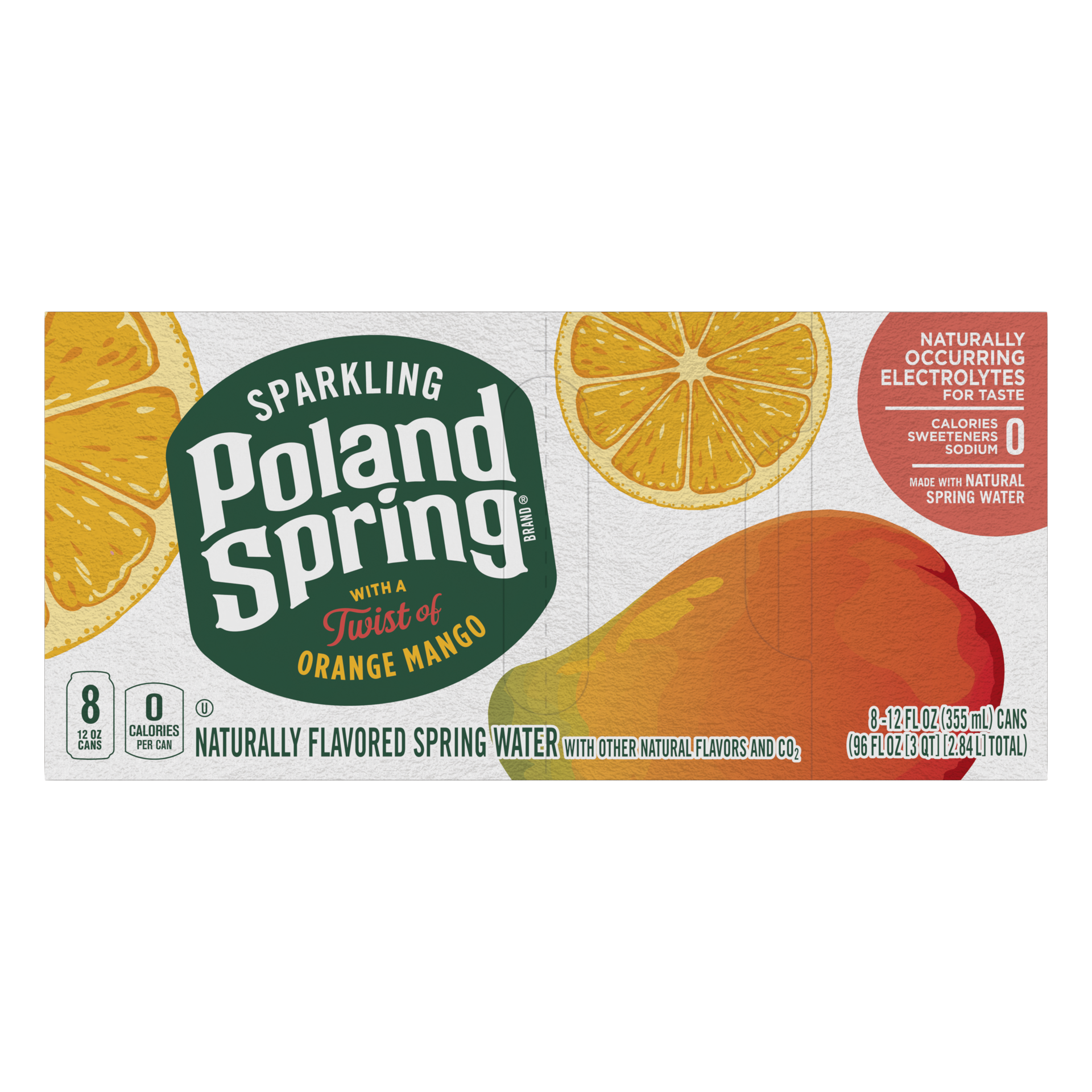 slide 3 of 5, Poland Spring Sparkling Water, Orange Mango- 12 oz, 12 oz