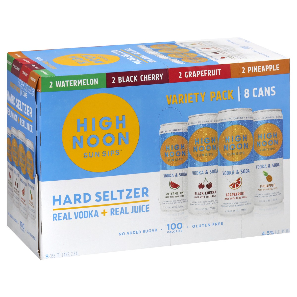 slide 8 of 9, High Noon Seltzer, 12 oz