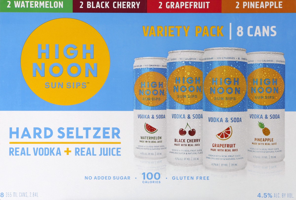 slide 5 of 9, High Noon Seltzer, 12 oz