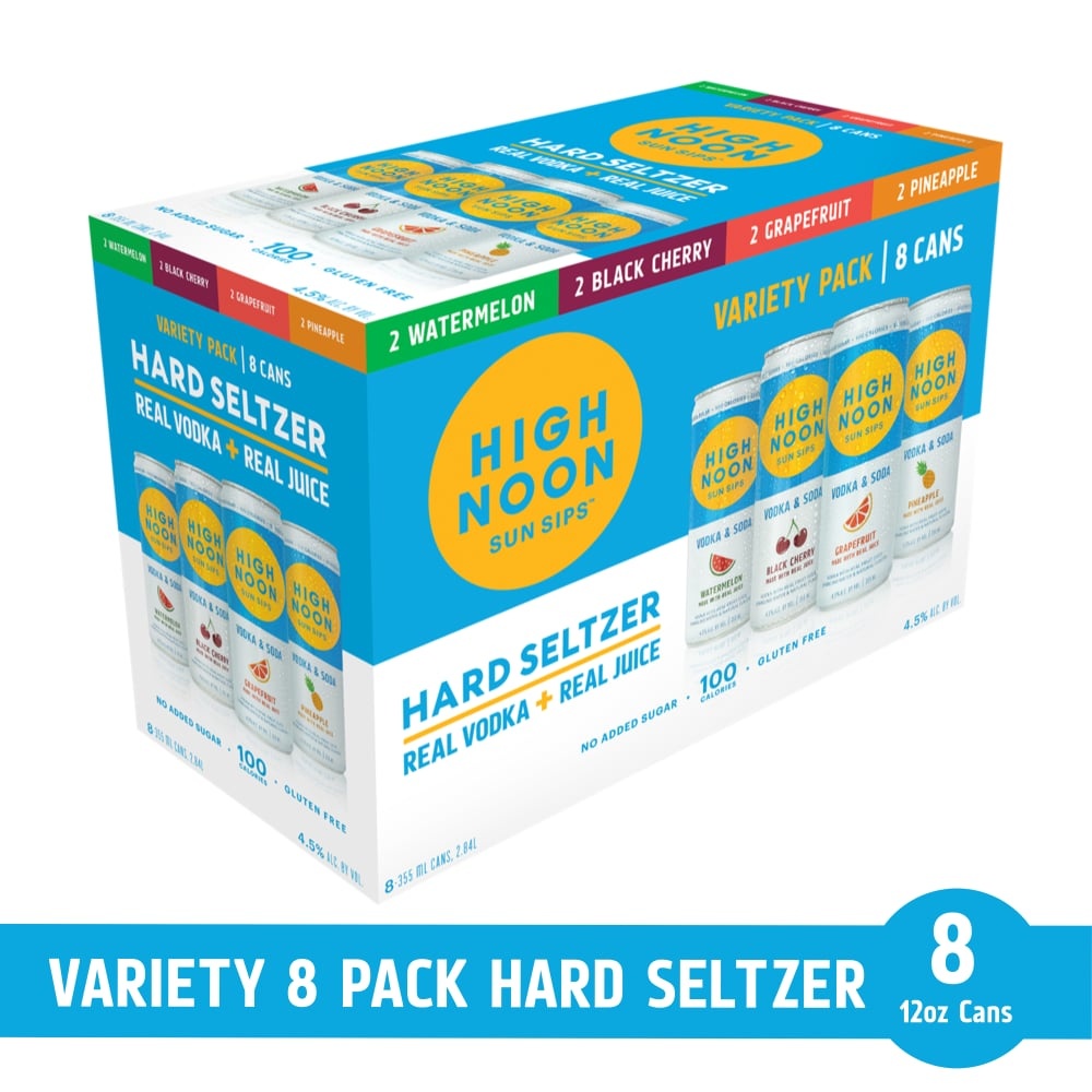 slide 1 of 1, High Noon Hard Seltzer Variety Pack, 12 oz