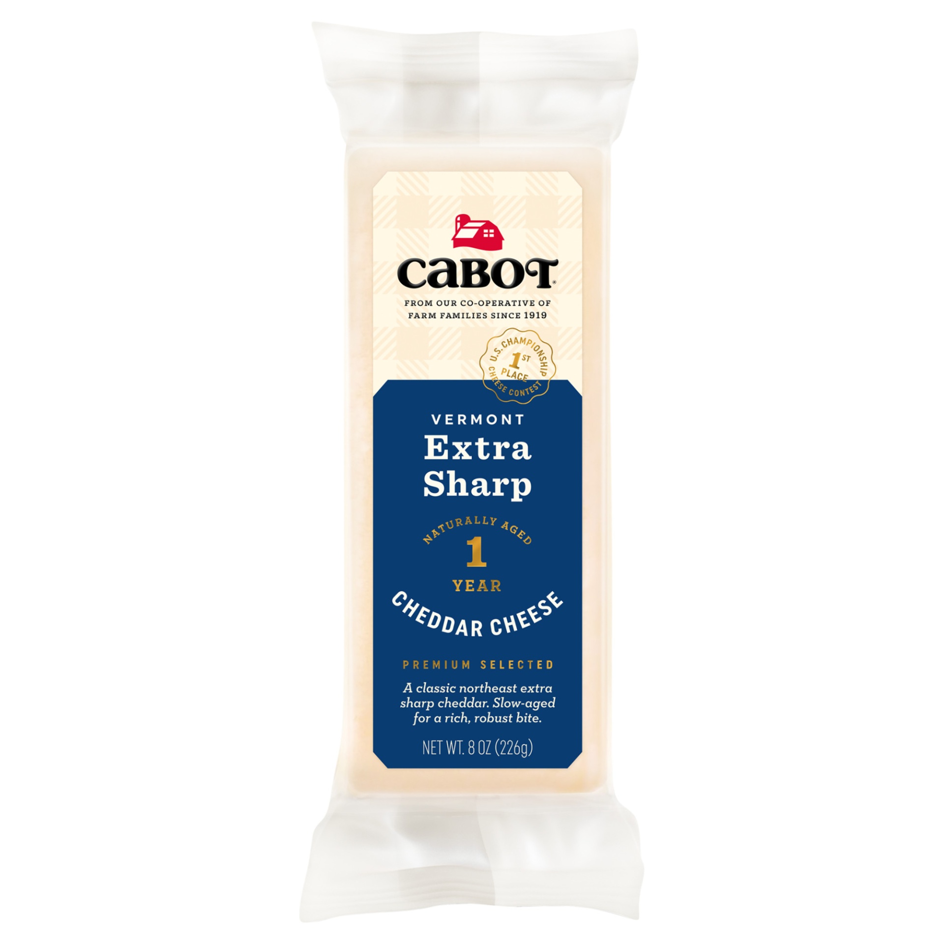 slide 1 of 1, Cabot Extra Sharp White Cheddar Parchment Bar, 8 oz