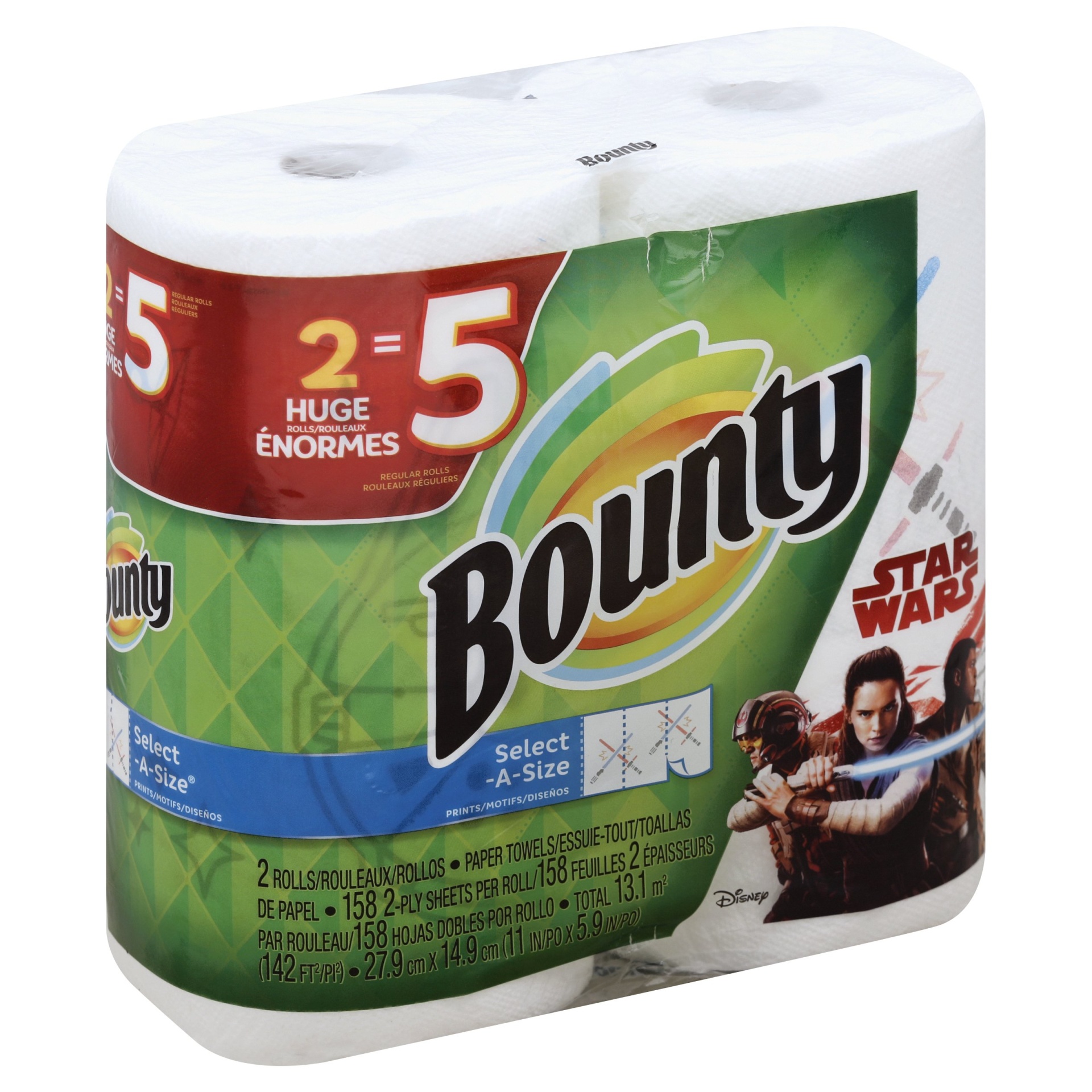 slide 1 of 1, Bounty Select-A-Size Paper Towels, Disney Toy Story 4 Print,Huge Rolls, 2 ct