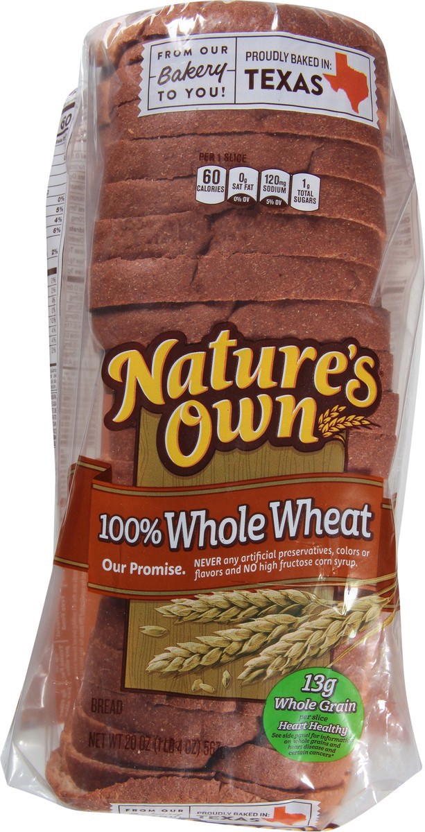 slide 5 of 8, Nature's Own 100% Whole Wheat Bread, 20 oz