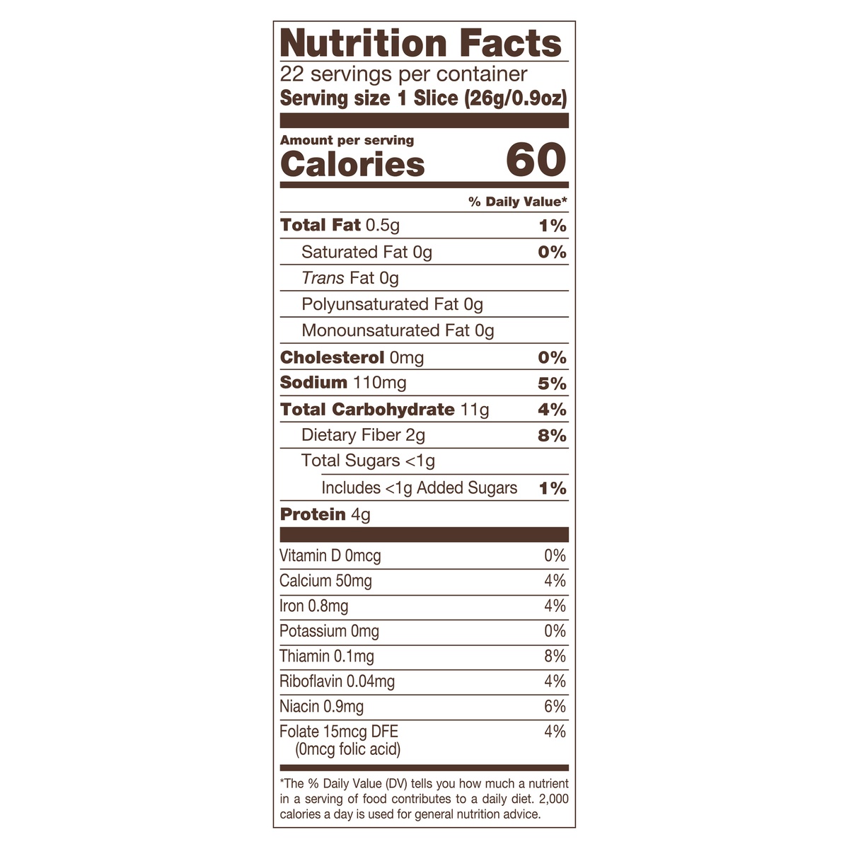 Nature S Own Whole Wheat Bread Nutrition Facts | Besto Blog