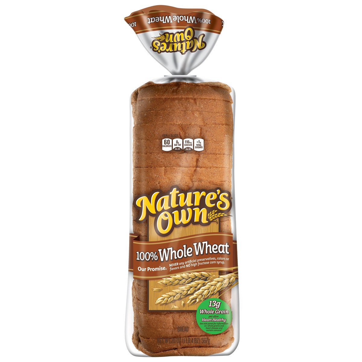 slide 7 of 8, Nature's Own 100% Whole Wheat Bread, 20 oz