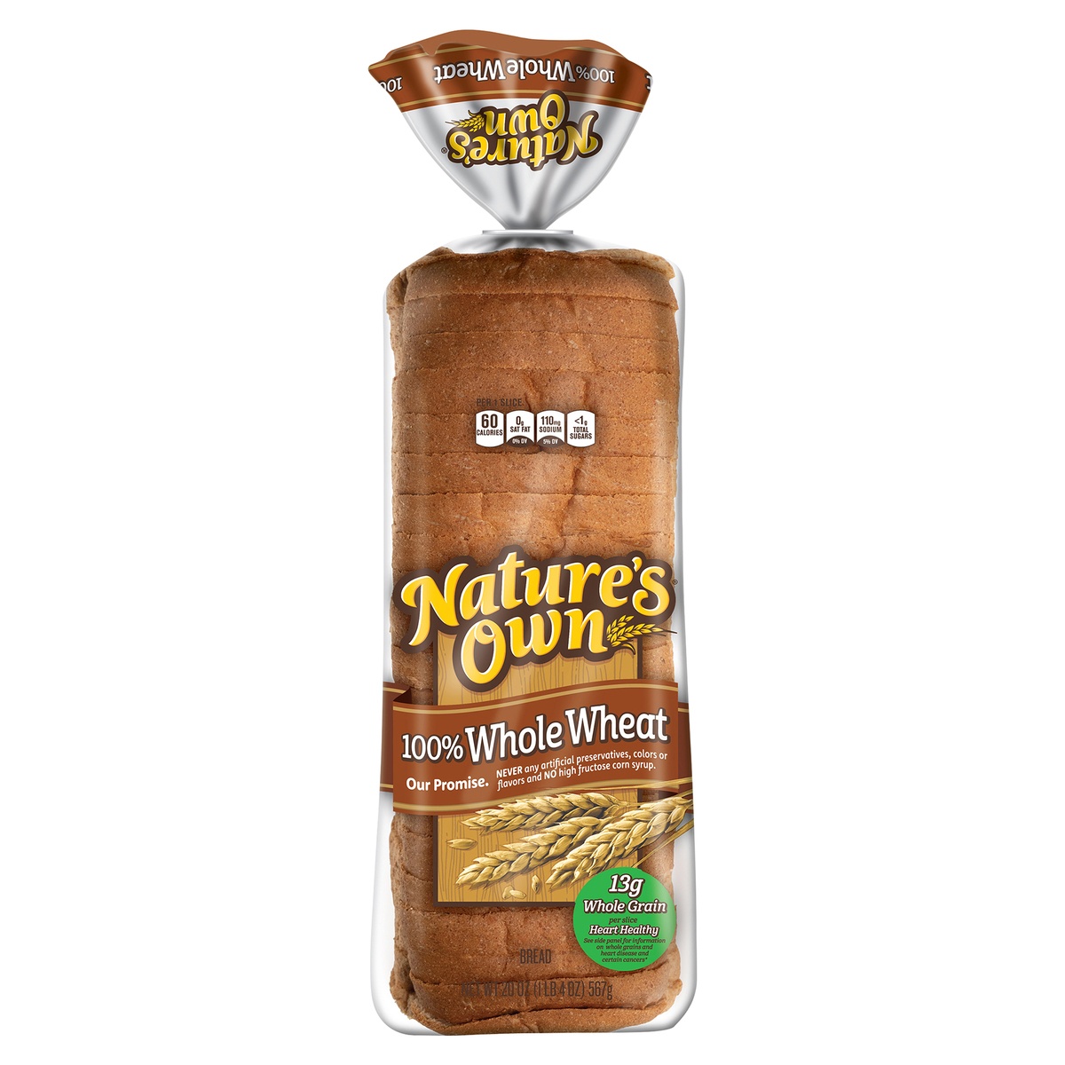 slide 1 of 8, Nature's Own® 100% Whole Wheat Bread 20 oz. Loaf, 20 oz