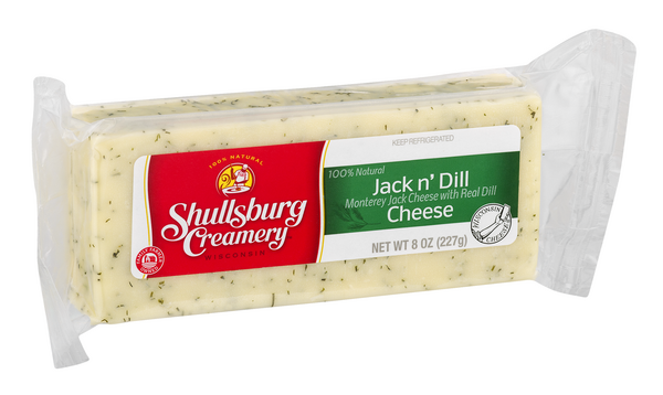 slide 1 of 1, Shullsburg Creameryjack N' Dill Cheese Monterey Jack Cheese With Real Dill, 8 oz