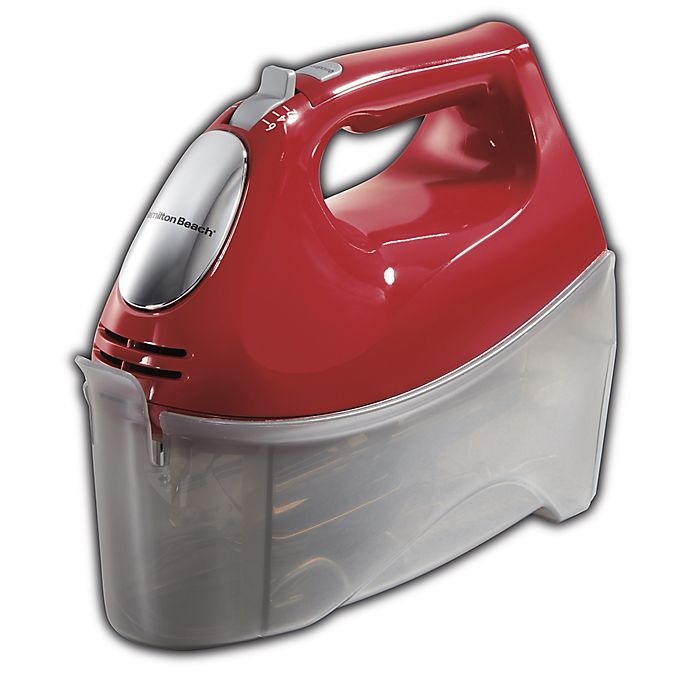 slide 1 of 1, Hamilton Beach Ensemble Hand Mixer with Snap-On Closure - Red, 1 ct