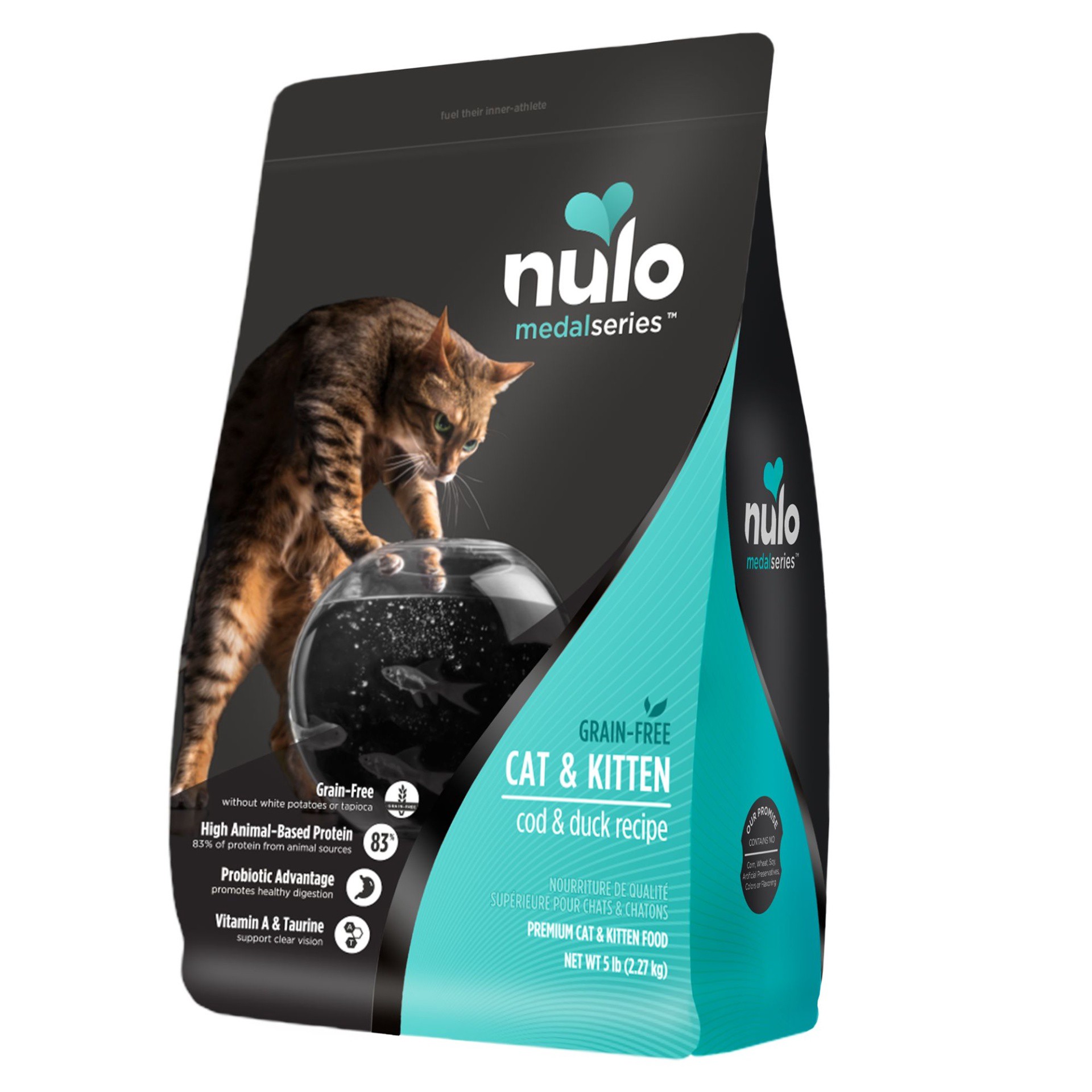 slide 1 of 1, Nulo MedalSeries All Life stages Dry Cat Food - High-Protein, Cod & Duck, 5 lb
