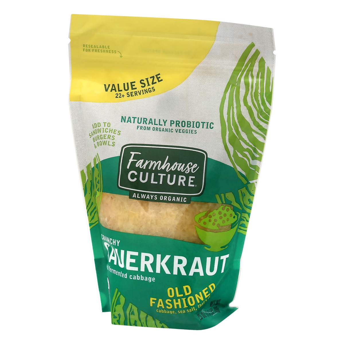 slide 6 of 13, Farmhouse Culture Value Size Crunchy Old Fashioned Sauerkraut 25 oz, 25 oz