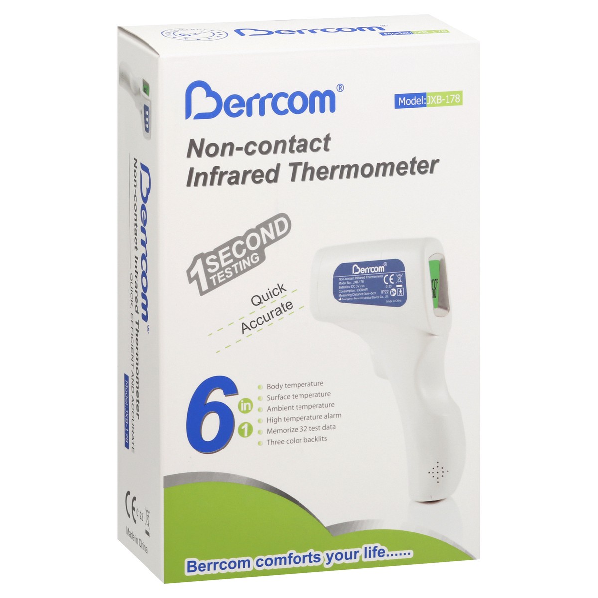slide 3 of 9, Berrcom Non-Contact Infrared Thermometer 1 ea, 1 ct