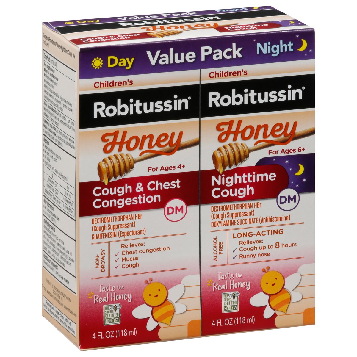 slide 9 of 10, Robitussin Value Pack Children's Honey Day & Night Cough DM 2 - 4 fl oz Bottles, 2 ct; 4 fl oz