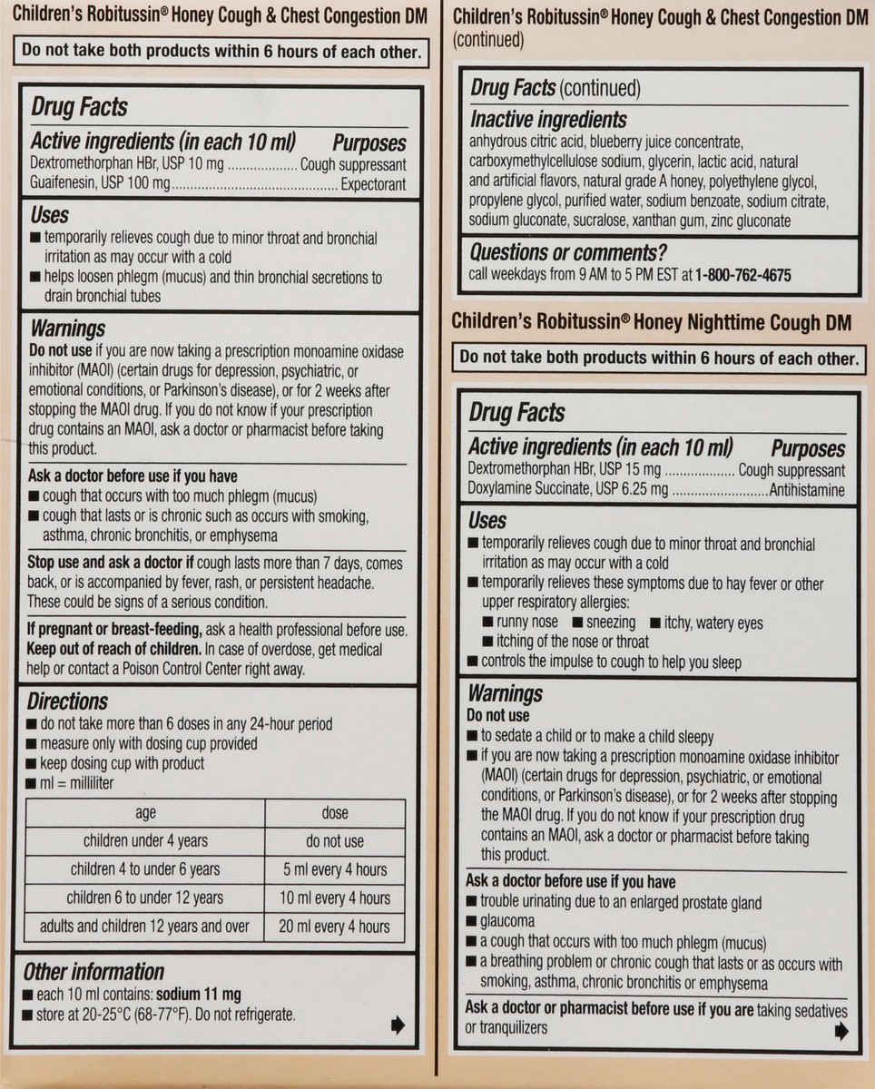 slide 5 of 10, Robitussin Value Pack Children's Honey Day & Night Cough DM 2 - 4 fl oz Bottles, 2 ct; 4 fl oz