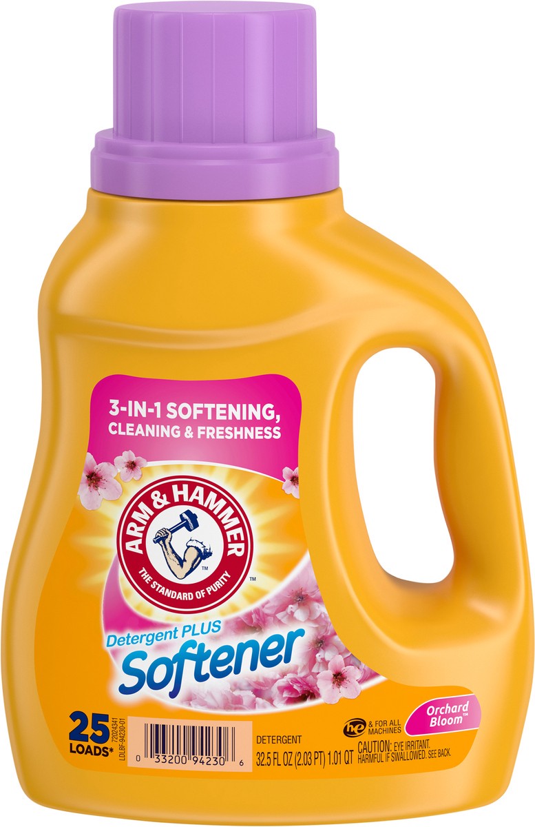 slide 9 of 9, ARM & HAMMER Plus a Touch of Softener, 25 Loads, Liquid Laundry Detergent, 32.5 Fl oz, 32.50 ct
