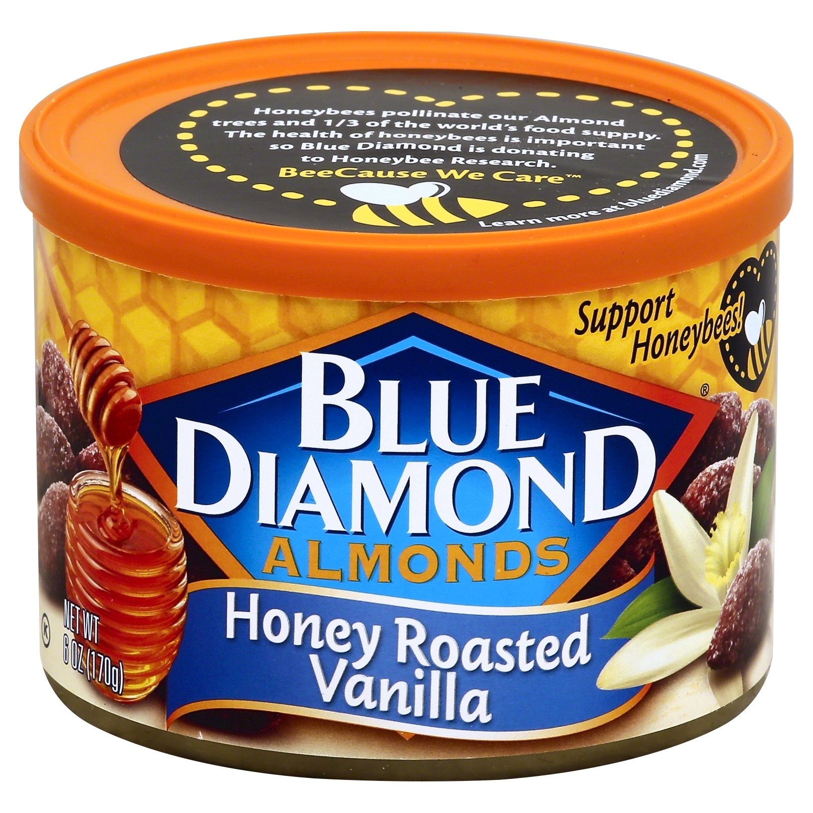 slide 1 of 6, Blue Diamond Honey Roasted Vanilla Almonds, 6 oz