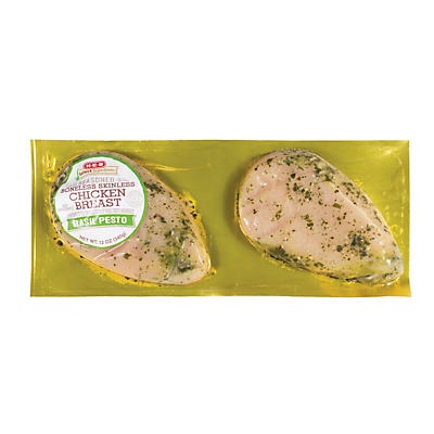 slide 1 of 1, H-E-B Select Ingredients Seasoned Boneless Skinless Chicken Breast- Basil Pesto, 12 oz