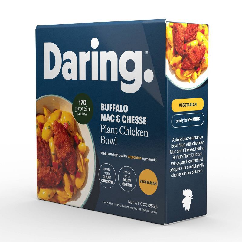 slide 4 of 5, Daring Foods Inc. Daring Frozen Buffalo Mac & Cheese Plant Chicken Bowl - 9oz, 9 oz
