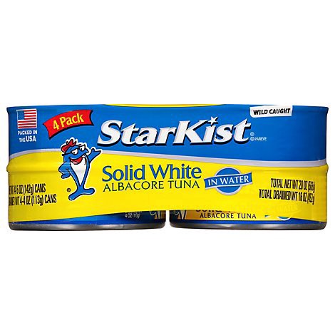 slide 1 of 1, StarKist Tuna Albacore Solid White in Water - 4-5 Oz, 20 oz