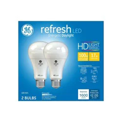GE Refresh 15 Watts HD Light LED A19 Light Bulbs 2 ea
