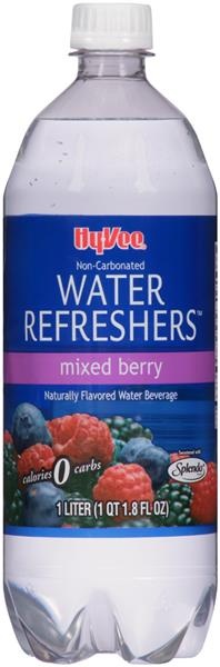 slide 1 of 1, Hy-Vee Water Refreshers Mixed Berry Non-Carbonated Water Beverage, 1 liter