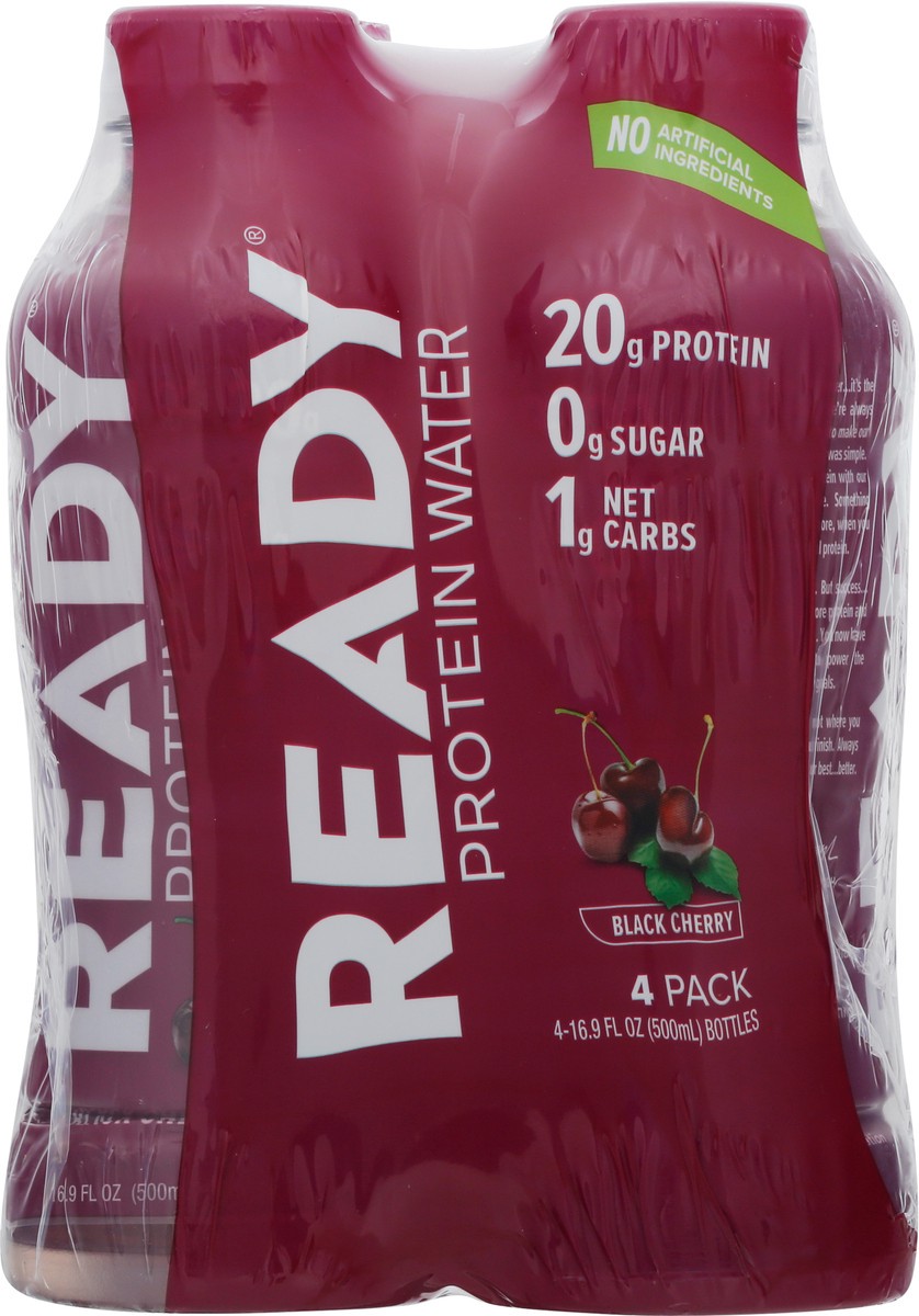 slide 1 of 9, Ready Nutrition Ready 4 Pack Black Cherry Protein Water 4-16.9 fl oz Bottles - 4 ct, 4 ct