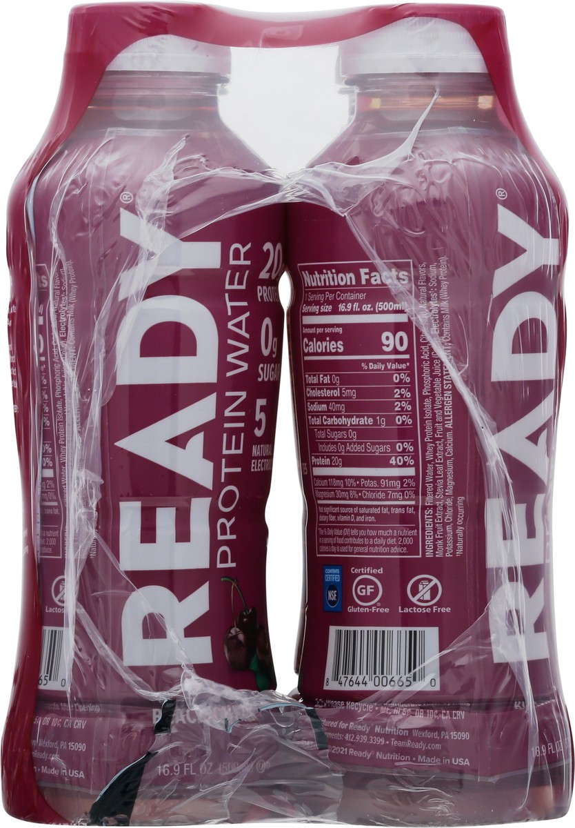 slide 5 of 9, Ready Nutrition Ready 4 Pack Black Cherry Protein Water 4-16.9 fl oz Bottles - 4 ct, 4 ct