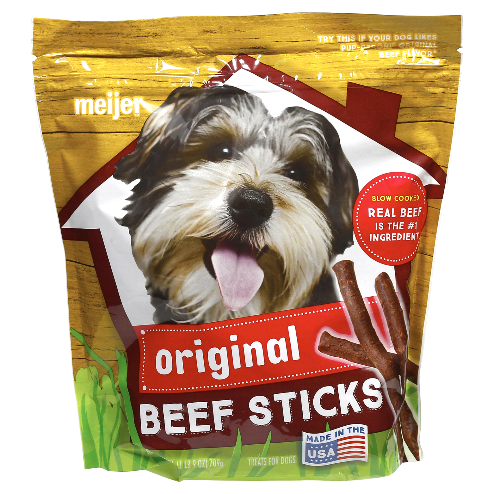 slide 1 of 2, Meijer Beef Sticks Dog Treats, Original, 25 oz