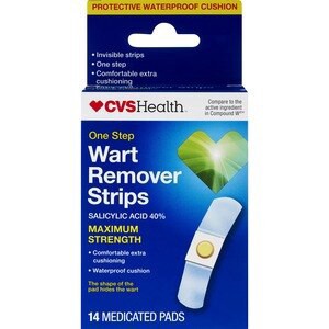 slide 1 of 1, CVS Health One Step Wart Remover Strips, 14 Ct, 1 ct