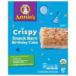 Annie's Birthday Cake Crispy Snack Bars, Gluten Free, 5 Bars, 3.9 oz