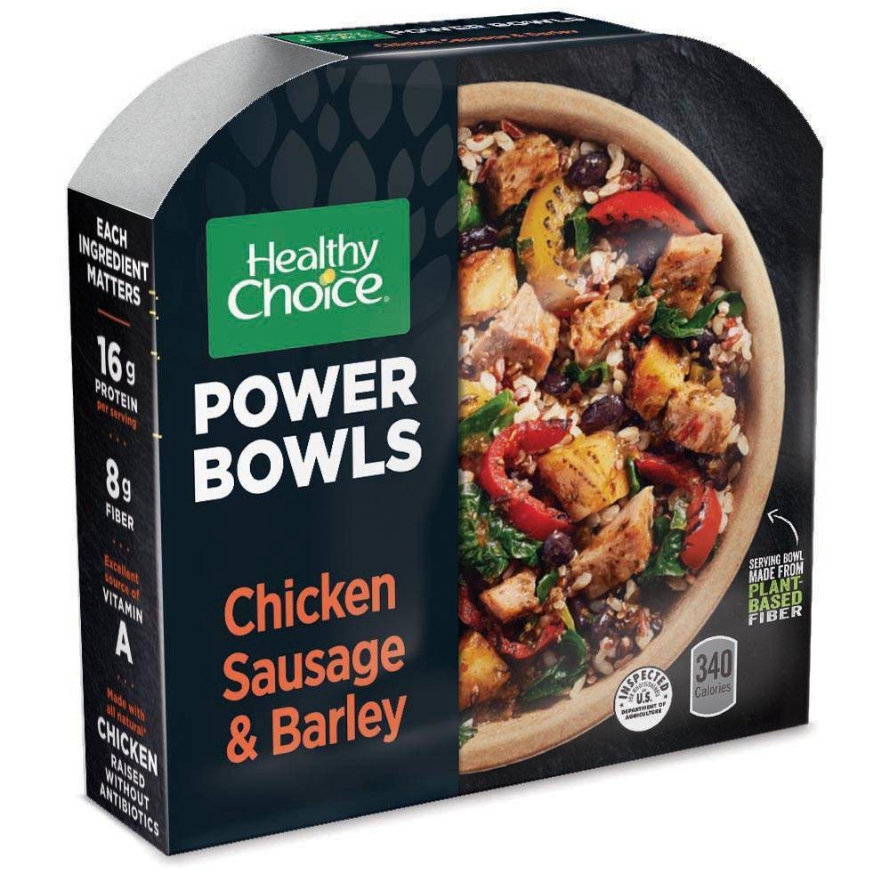 slide 1 of 5, Healthy Choice Power Bowls Chicken Sausage and Barley, Frozen Meal, 9.25 OZ Bowl, 