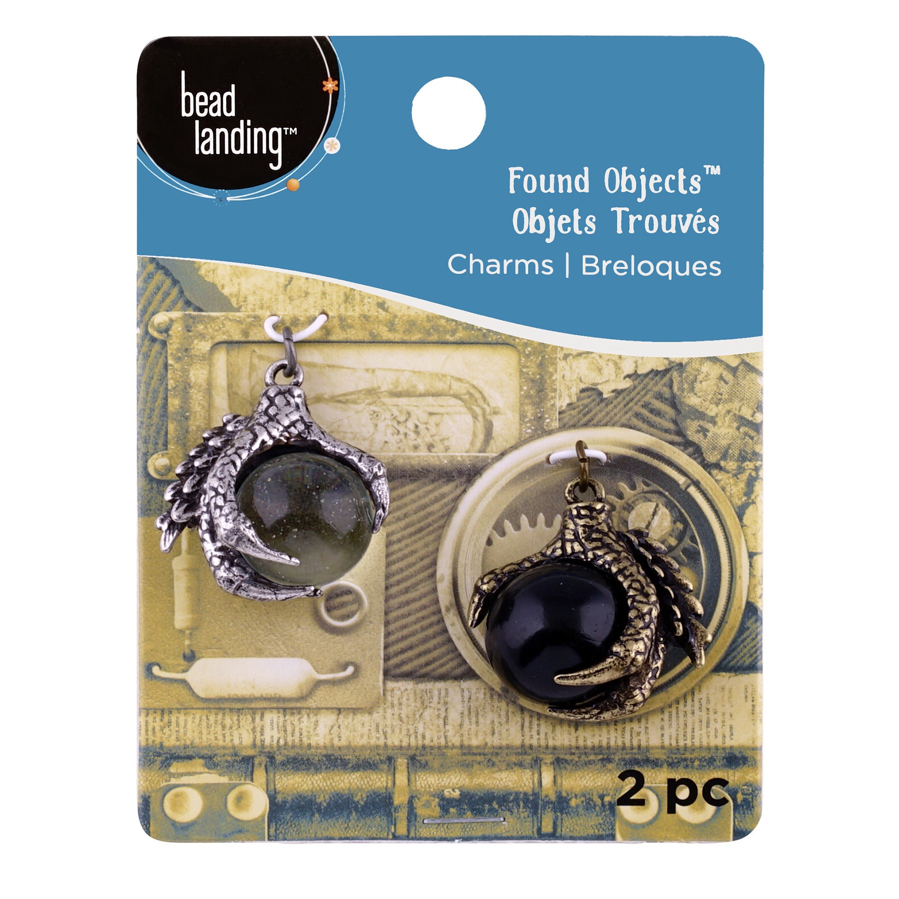 slide 2 of 3, Found Objects Oxidized Brass Dragon Claw Charms By Bead Landing, 26mm x 28mm