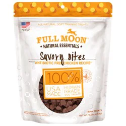 FULL MOON All Natural Human Grade Dog Treats, Essential Chicken Savory Bites, 16 Ounce