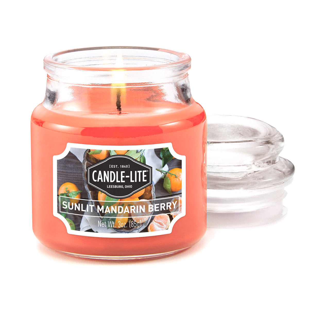 slide 1 of 1, Candle-Lite Sunlit Mandarin Berry Jar Candle - Orange, 3 oz