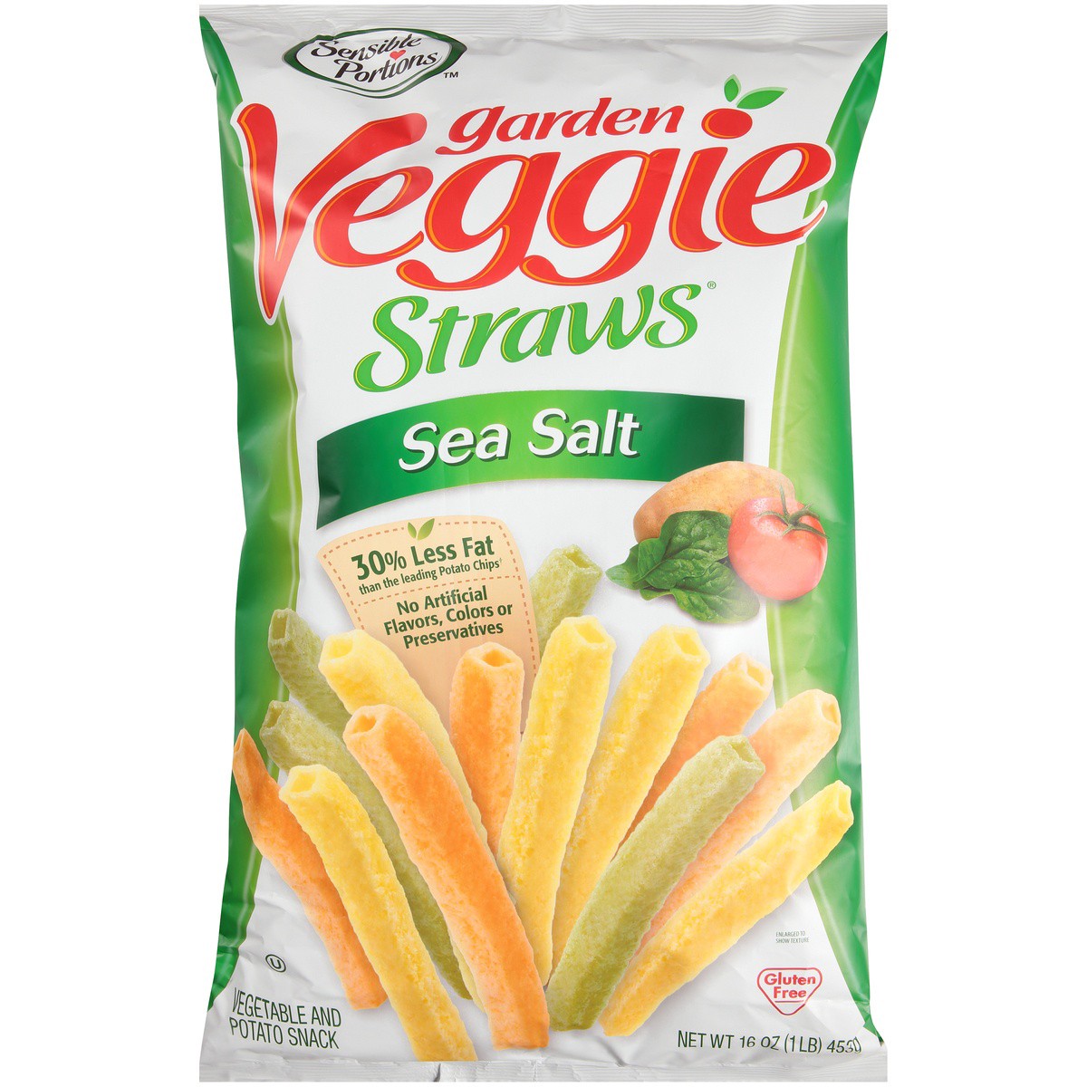 slide 4 of 7, Sensible Portions Garden Veggie Straws Sea Salt Vegetable & Potato Snack 16 oz. Bag, 16 oz