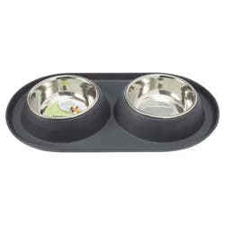 Meijer Stainless Steel TPE Double Diner Small No Slip