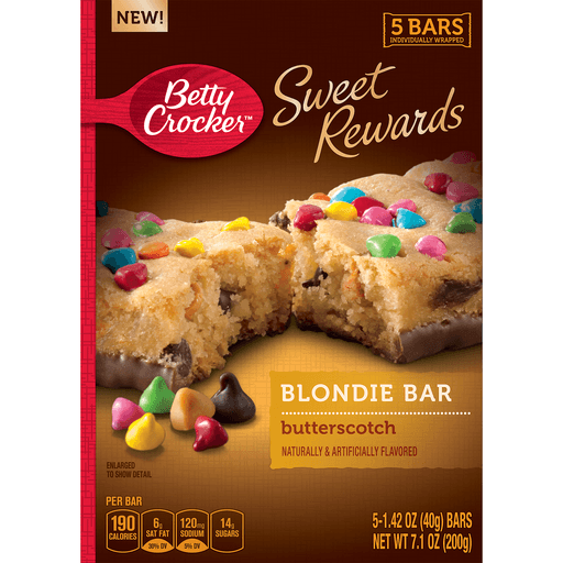 slide 4 of 4, Betty Crocker Sweet Rewards Blondie Bar, Butterscotch, 7.1 oz