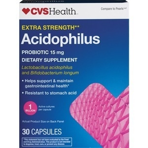 slide 1 of 1, CVS Health Extra Strength Acidophilus Probiotic, 30 ct; 15 mg