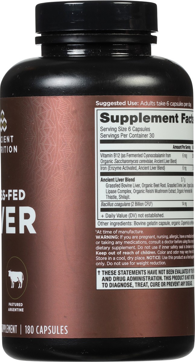 slide 13 of 14, Ancient Nutrition Grass-Fed Liver 180 Capsules, 180 ct