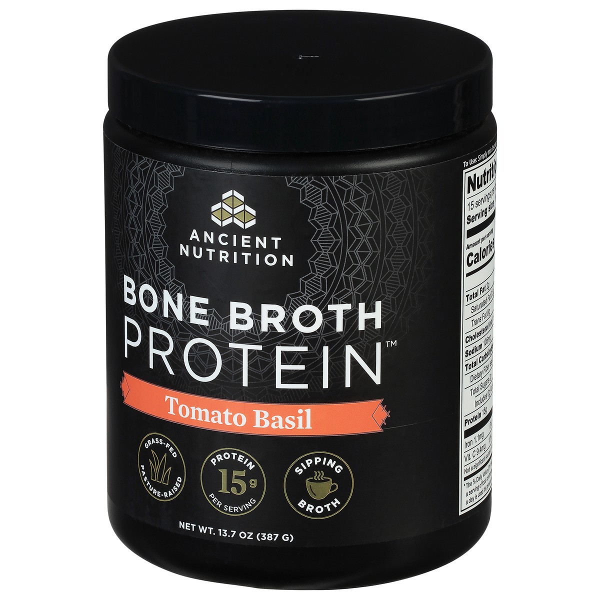 slide 9 of 14, Ancient Nutrition Bone Broth Protein Tomato Basil, 13.7 oz
