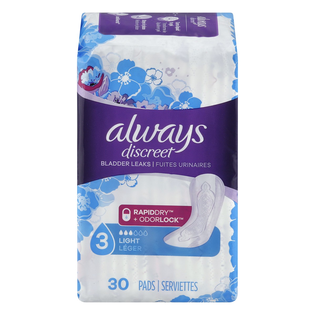 slide 1 of 64, Always Discreet Incontinence & Postpartum Incontinence Pads - Light Absorbency - 30ct, 30 ct