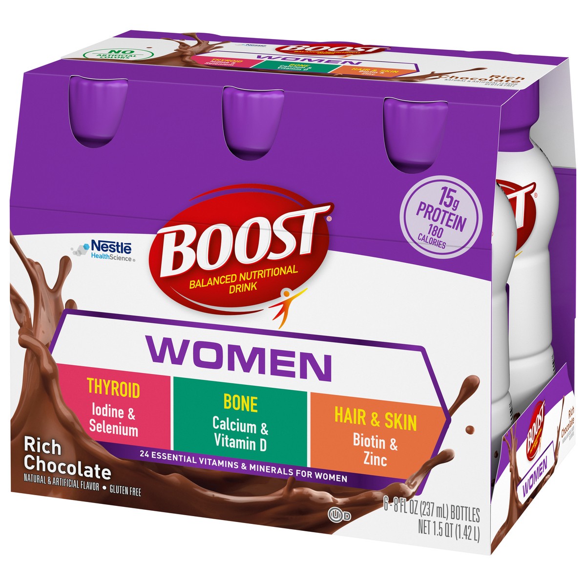 slide 6 of 9, Boost Calorie Smart Nutritional Drinks - Chocolate, 6 ct; 8 fl oz