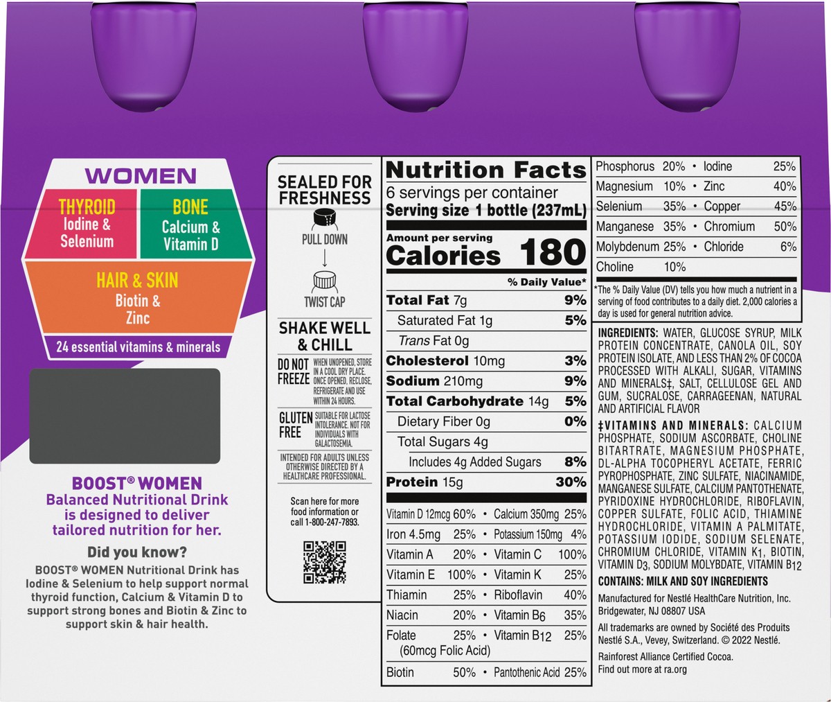 slide 4 of 9, Boost Calorie Smart Nutritional Drinks - Chocolate, 6 ct; 8 fl oz