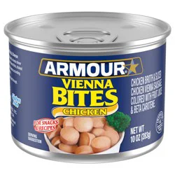 Armour Star Chicken Vienna Sausage Bites, 7g protein Per Serving, Canned Sausage, 10 oz. Can