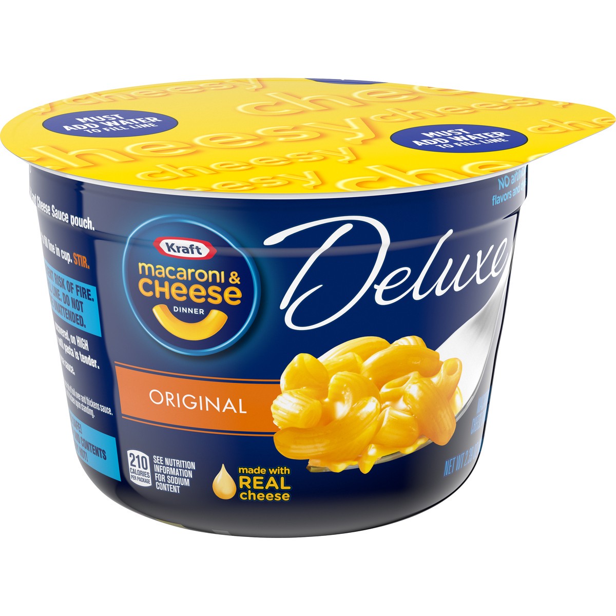 slide 2 of 9, Kraft Deluxe Original Macaroni & Cheese Easy Microwavable Dinner, 2.39 oz Cup, 2.39 oz