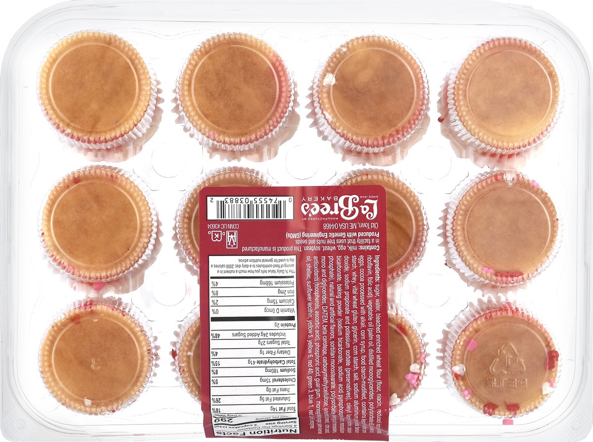 slide 10 of 10, LaBree's Bakery Red And White Mini Cupcakes, 12ct , 10.5 oz