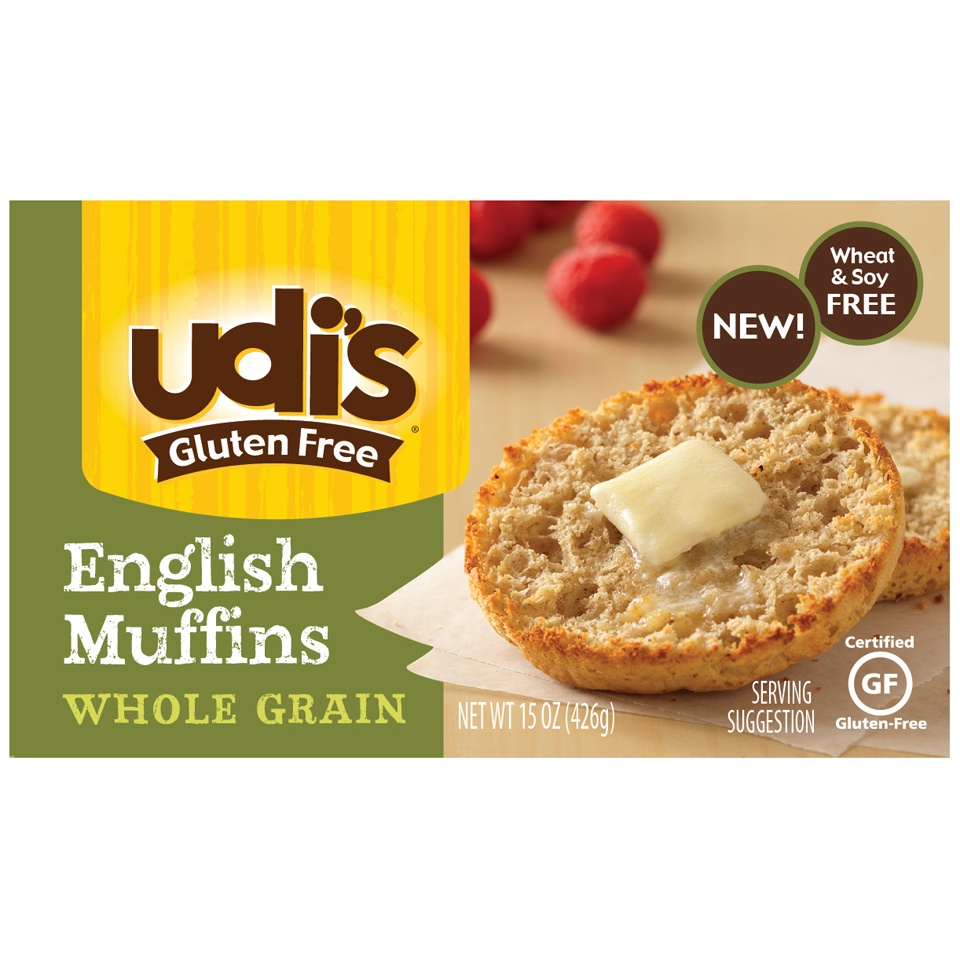 slide 1 of 1, Udi's Gluten Free Whole Grain English Muffins, 15 oz